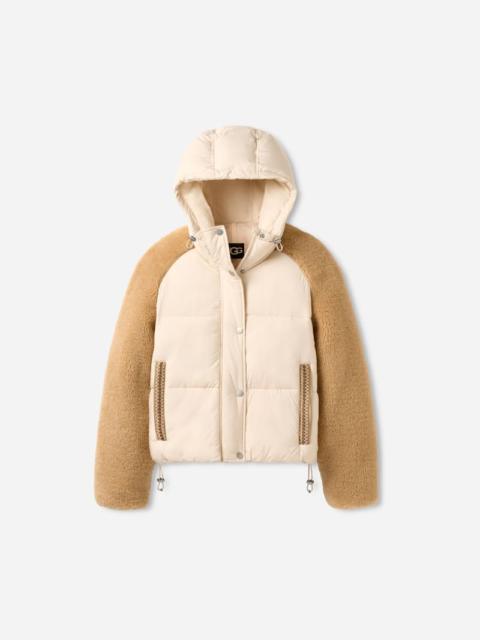 UGG ® Women's Mykah ®braid Puffer Jacket Polyester in Cream/Sand