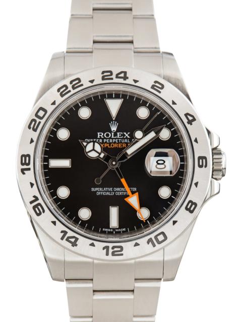 ROLEX Pre-Owned Rolex Explorer II Automatic Ref 216570 Black Chromalight Dial