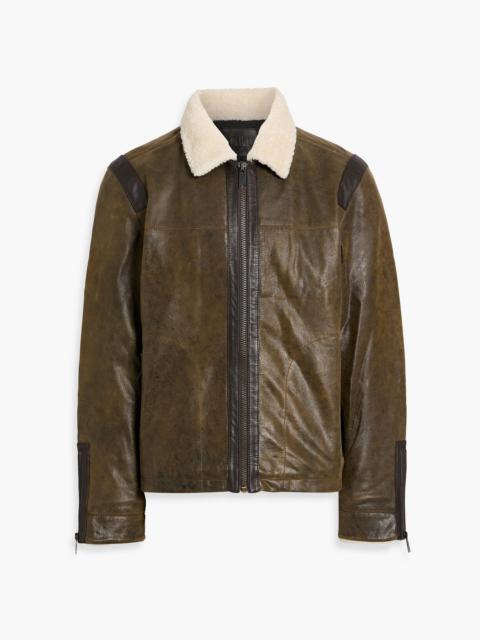 PAIGE Mangelson teddy fleece-trimmed leather jacket