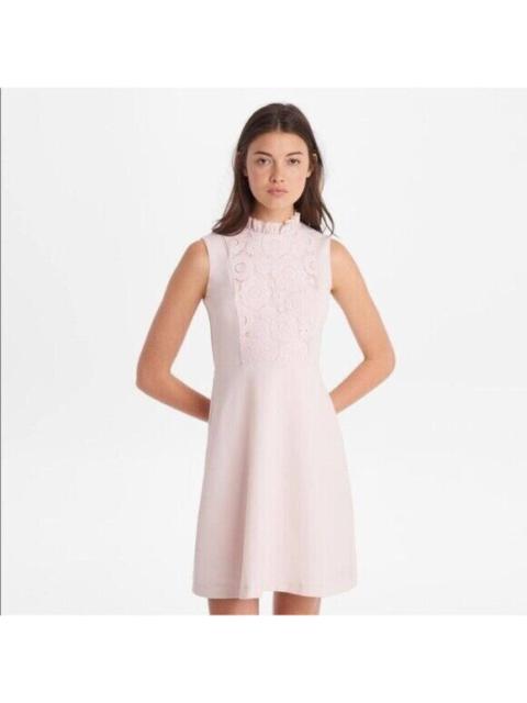 Other Designers Karl Lagerfeld Womens Pink Ruffle Floral Lace Cocktail A Line Dress SZ 4 NWT