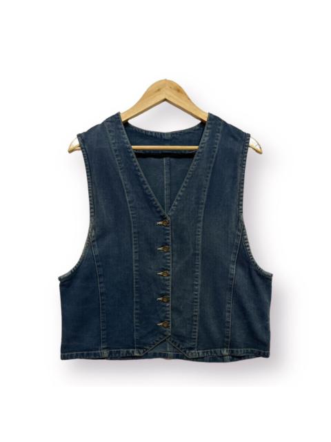 Other Designers 🔥 UNKNOWN Indigo blue vest distressed
