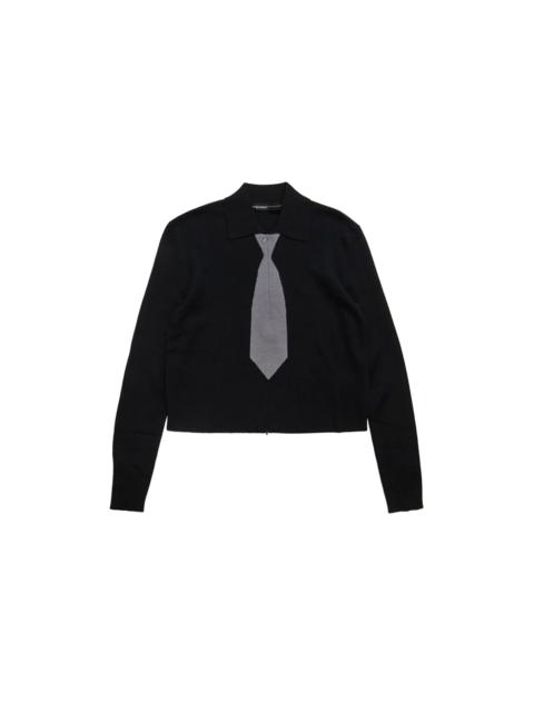 SPENCER BADU Spencer Badu Grey Tie Polo Black