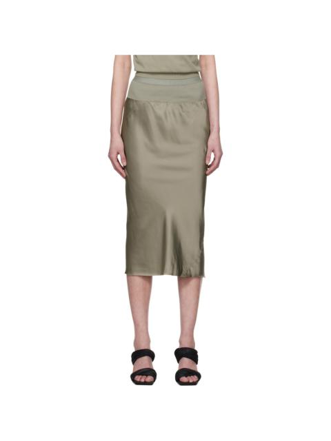 Rick Owens Green Hollywood Knee Bias Midi Skirt