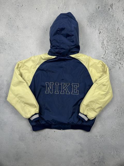 Nike Vintage Nike two-tone Hooded Jacket Blue Yellow 90s Varsity