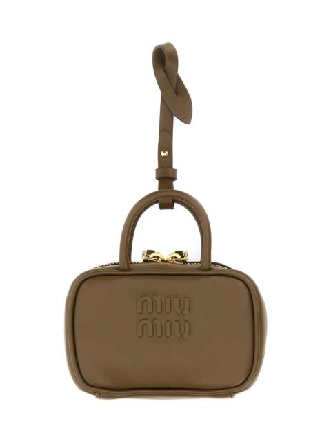 Miu Miu Mud Leather Beau Keyring Necessaire