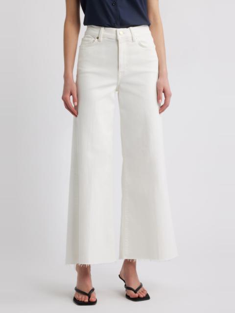 FRAME Le Palazzo Raw Hem Crop Wide Leg Jeans in Au Natural Clean Raw After at Nordstrom