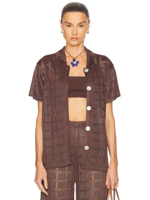 ◆CELINE◆ TRIOMPHE CROP TOP IN JERSEY POINTELLE CELINE triomphe crop top in jersey pointelle | REVERSIBLE