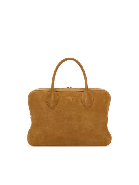FERRAGAMO Ferragamo Camel Suede Medium Handbag