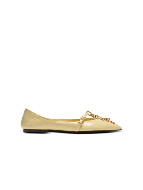 Balmain Shiny lambskin Sync ballet flats