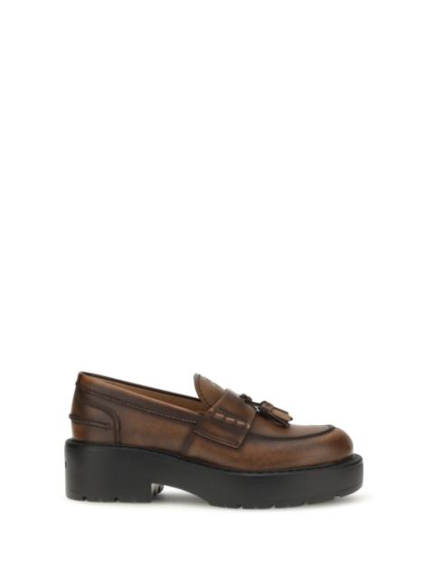 Miu Miu Miu Miu Smooth Leather Tassel Loafers Bruciato