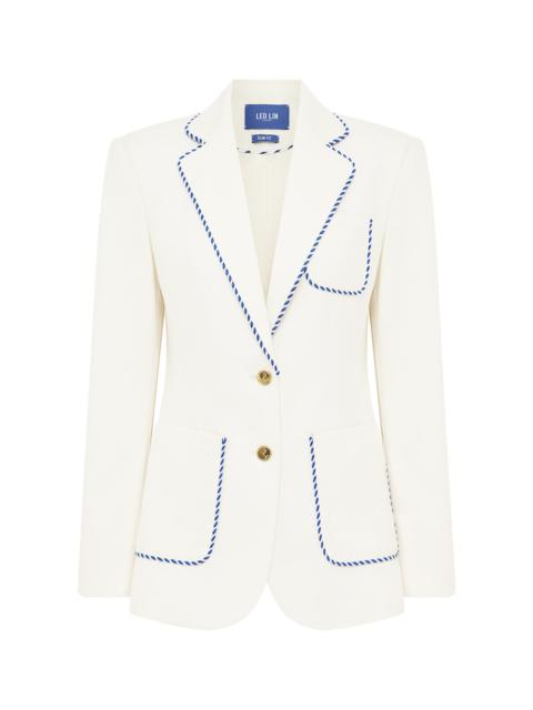 LEO LIN Jillian Wool-Blend Blazer off-white