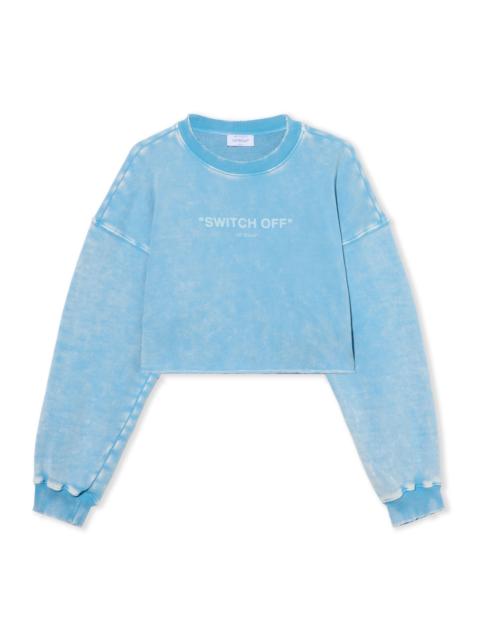Off-White Switch Off Crop Crewneck Sweatshirt