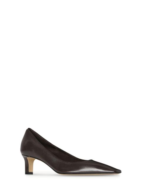 The Row The Row Carla Kitten Heel Pump in Lacquer Brown at Nordstrom