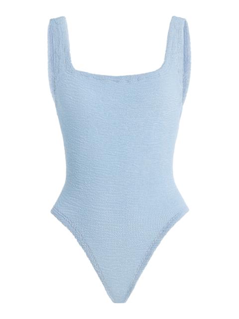 Hunza G Square Neck One-Piece Swimsuit blue