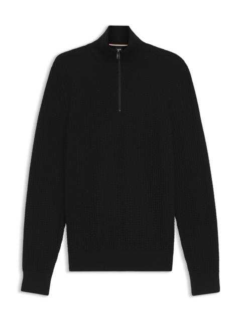BOSS QUARTER-ZIP SWEATER IN COTTON