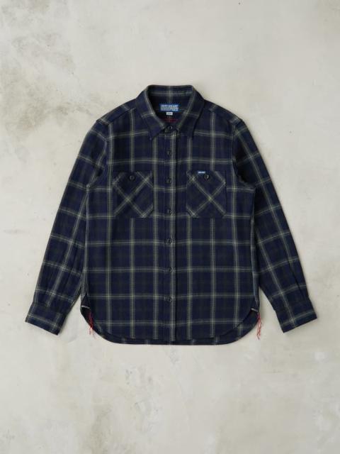 Iron Heart 412-BLK - Work Shirt - 9oz Selvedge Flannel Indigo Black Check