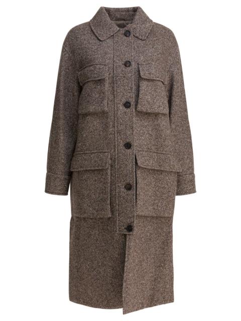 Brunello Cucinelli Brunello Cucinelli Coat In Diagonal Mélange Of Virgin Wool And Silk