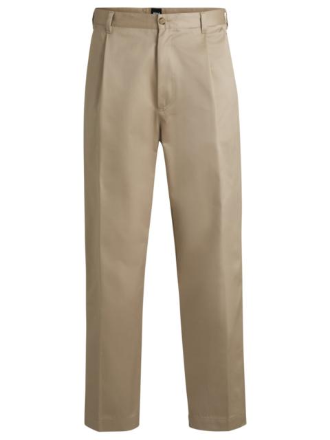 BOSS RELAXED-FIT TROUSERS IN COTTON TWILL