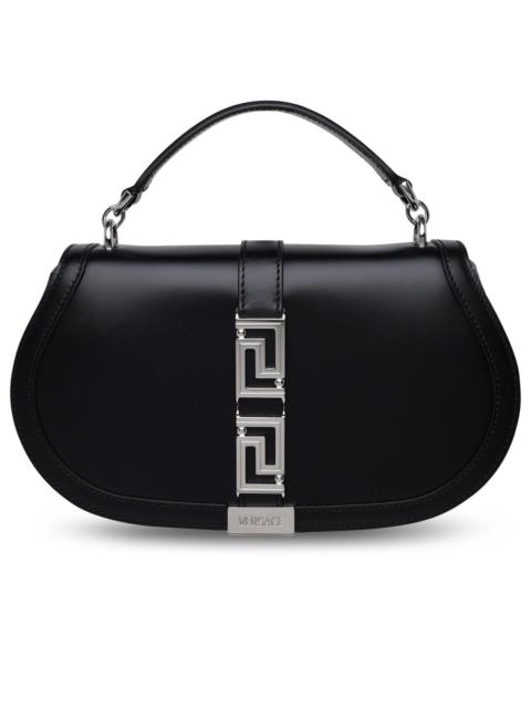 Versace Woman Greca Goddess Black Leather Crossbody Bag