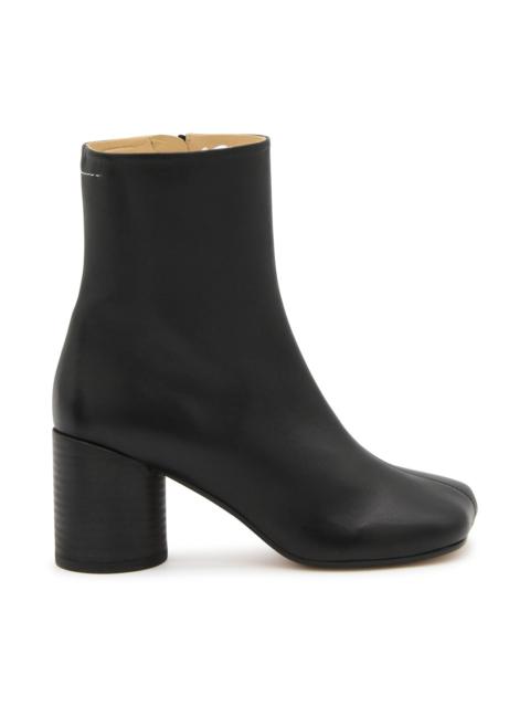 MM6 Maison Margiela black leather tabi ankle boots