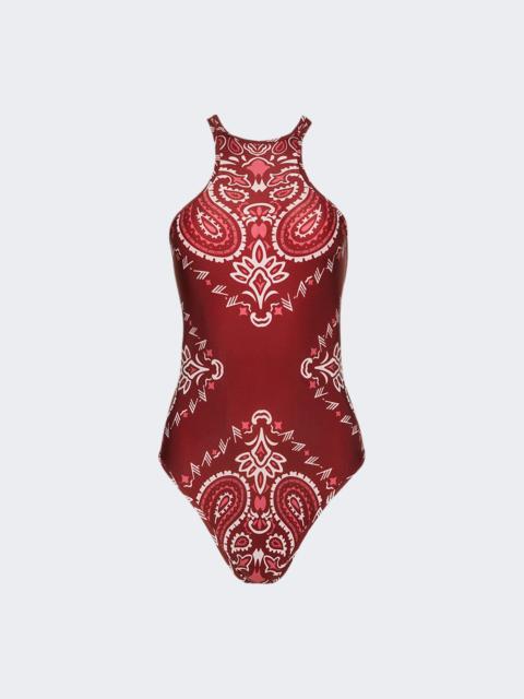 THE ATTICO bandana-print halterneck swimsuit | REVERSIBLE
