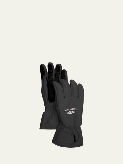 BALENCIAGA Men's 3B Sports Icon Nylon and Leather Ski Gloves