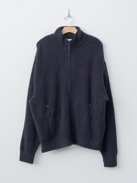 YOKE Boucle Knit Zip Jacket - Navy