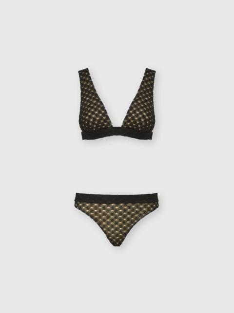 Missoni Bralette bikini in lamé viscose with raschel workmanship