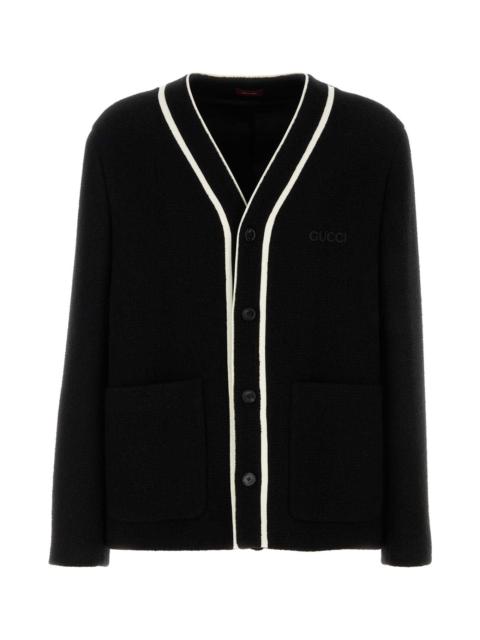 GUCCI Black Wool Blend Cardigan