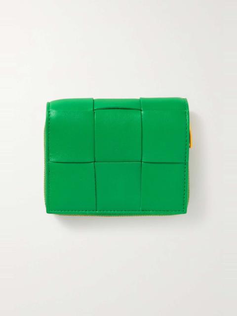 Intrecciato leather wallet