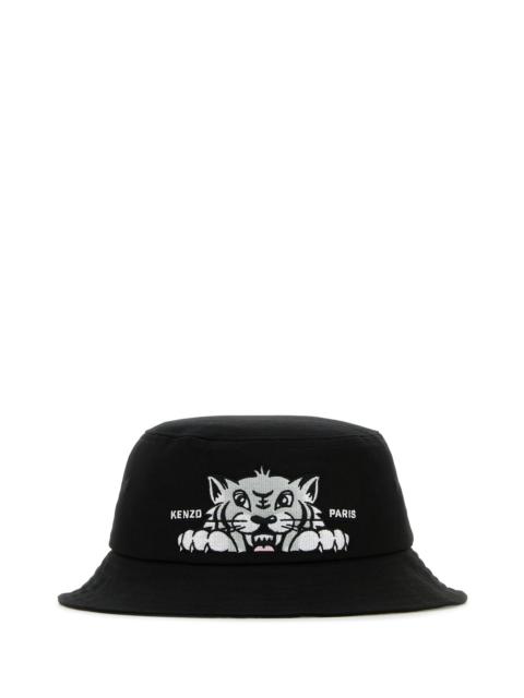 KENZO Black cotton bucket hat