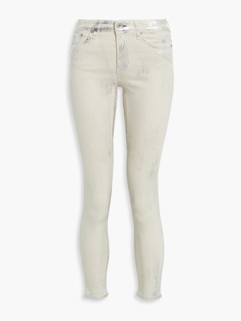 rag & bone Cate metallic coated mid-rise skinny jeans