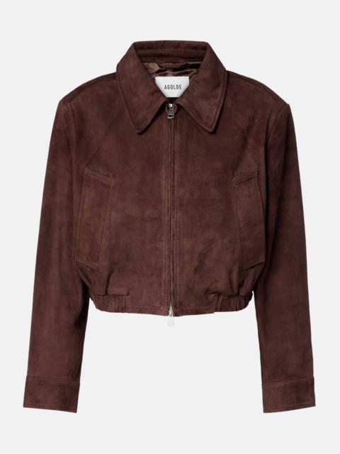 AGOLDE Nahla cropped suede jacket