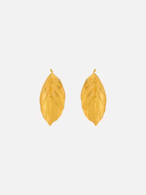 Oscar de la Renta SMALL LEAF EARRINGS