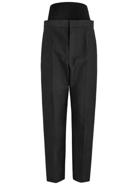 Alaïa Layered mohair-blend trousers