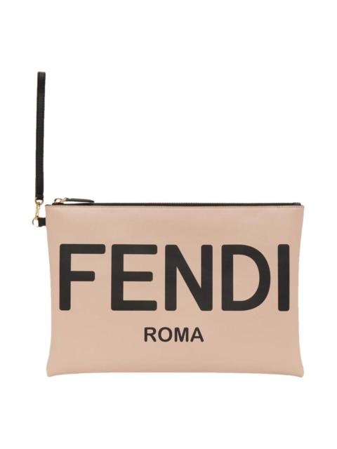 Leather clutch bag