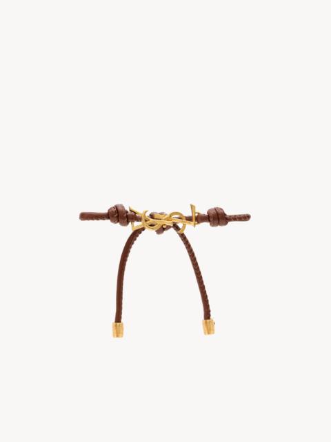 SAINT LAURENT CASSANDRE CORD BRACELET IN LEATHER