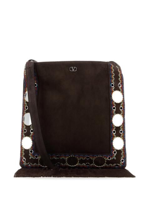 Valentino Brown suede Nellcôte crossbody bag
