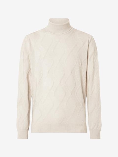 CORNELIANI White wool and cashmere mock turtleneck