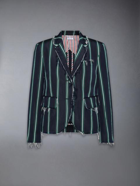 Thom Browne RAW EDGE SCHOOL STRIPE MOGADOR SPORTCOAT
