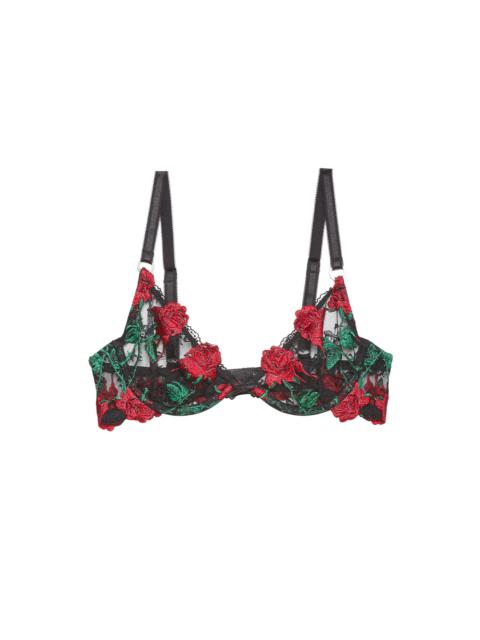 Fleur du Mal Vampire Rose Embroidery Demi Bra