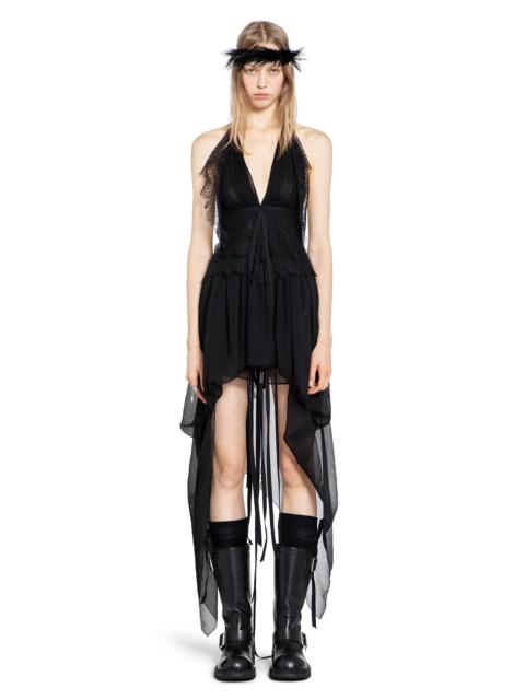 Ann Demeulemeester Dory Top In Silk Voile Crepon And Lace