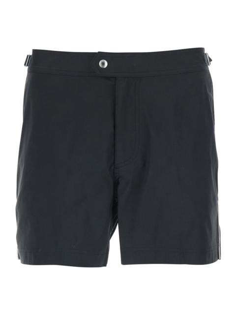 TOM FORD Tom Ford Men Black Swim Shorts With Side Strap Details In Tech Fabric Man