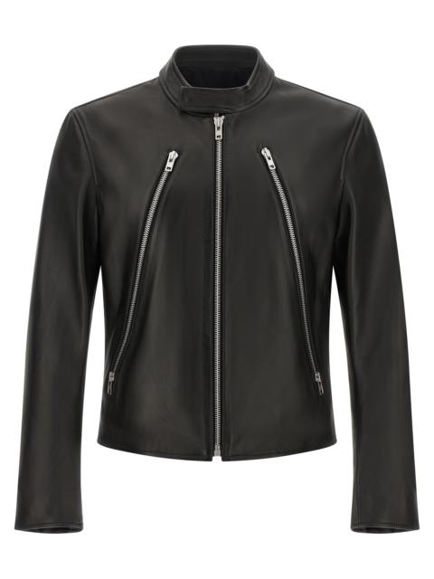 Maison Margiela Maison Margiela Men '5-Zip' Leather Jacket