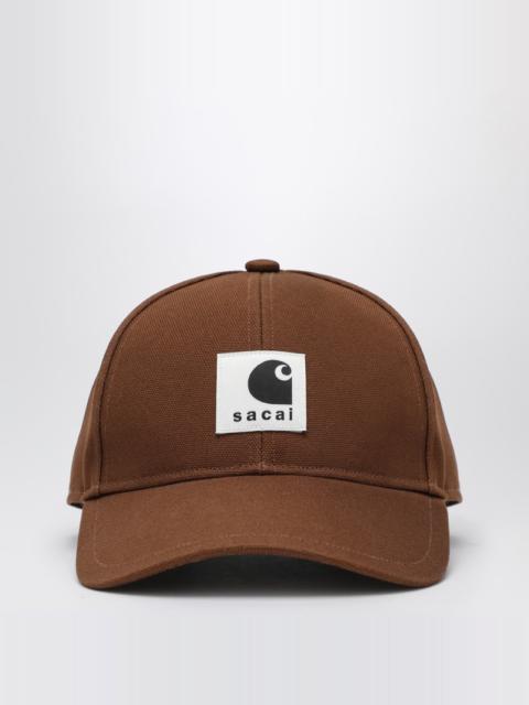 sacai Beige baseball cap with logo patch