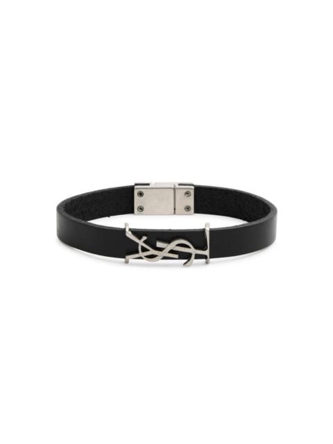 SAINT LAURENT Logo leather bracelet
