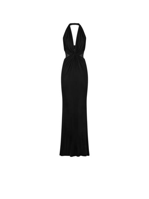 TOM FORD KNITTED STRETCH JERSEY CRISS-CROSS EVENING DRESS