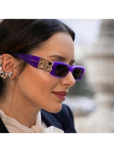 BALENCIAGA SALE! NEW Balenciaga BB0096S 004 Violet Gray Rectangle/Narrow Women Sunglasses