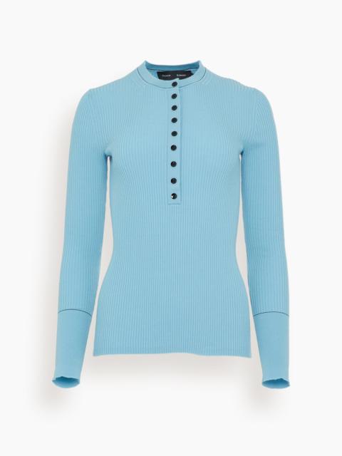 Proenza Schouler Agnes Henley Sweater in Light Blue