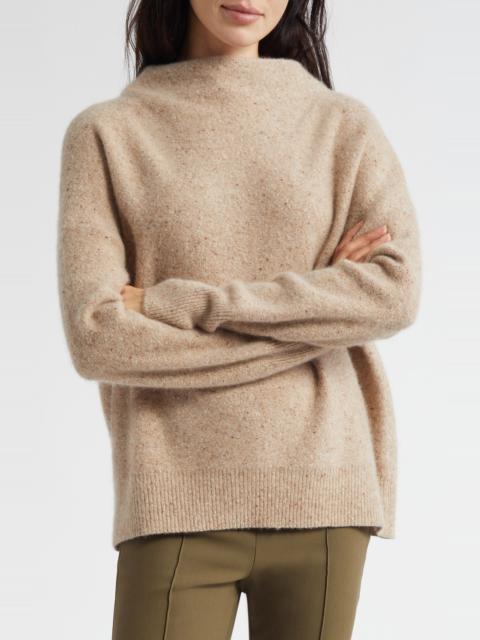 Vince Vince Donegal Funnel Neck Cashmere Sweater in Heather Oat Donegal at Nordstrom